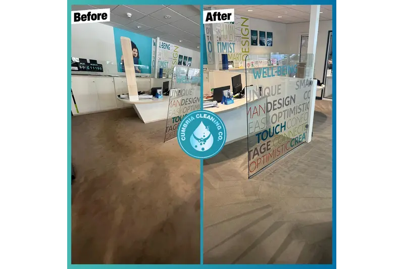 Carpet cleaning before and after comparison